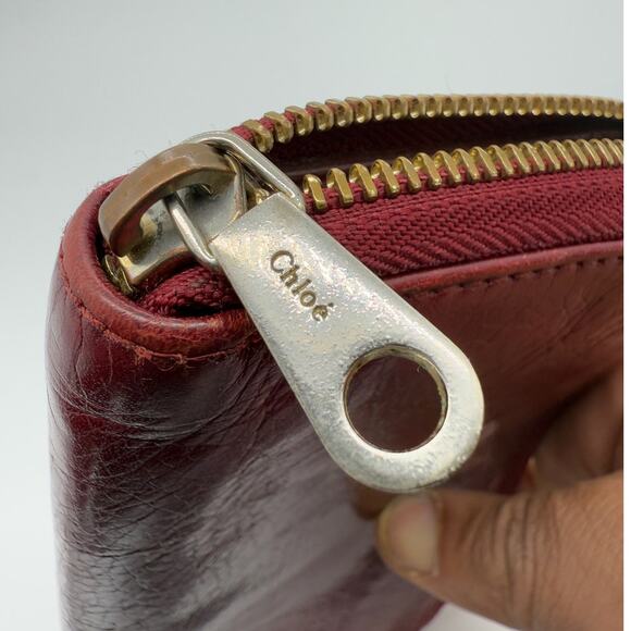 Chloe Lily Leather Continental Zip Around Wallet*Burgundy*Very nice condition - Picture 8 of 15